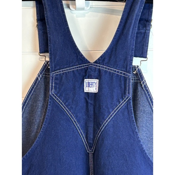 Liberty Denim Bib Overalls Men's 42x30 Blue With Pockets 100% Cotton‎ EUC - Picture 6 of 8